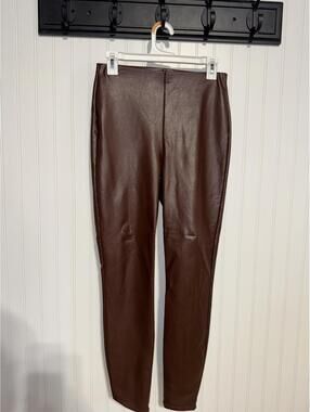 Express Brown Faux Leather Leggings Size Small